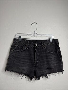 Levi's Black Distressed Cutoff Jean Shorts